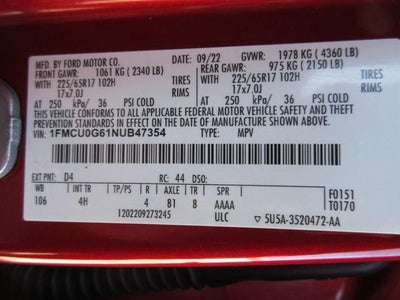 2022 Ford Escape SE FWD