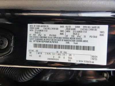 2022 Ford F-150 XLT 4WD SuperCrew 5.5' Box