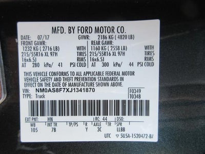 2018 Ford Transit Connect Wagon XLT SWB w/Rear Symmetrical Doors