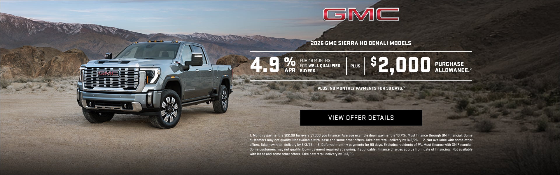 4.9% APR FOR 48 MONTHS for well-qualified buyers.1

Plus, $2,000 PURCHASE ALLOWANCE.2

Plus, no m...
